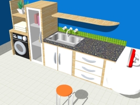 Mẫu phòng bếp đẹp model sketchup sang trọng