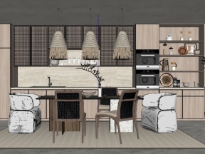 Mẫu phòng bếp hiện đại model sketchup
