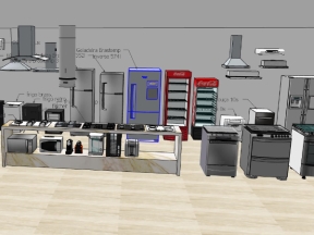 Mẫu phòng bếp quán model sketchup