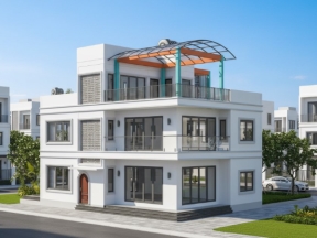 Mẫu revit biệt thự 2 tầng 1 tum phong cách hiện đại