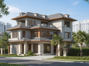 Mẫu revit biệt thự 3 tầng 13x20m phong cách Nhật