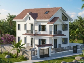 Mẫu revit biệt thự 3 tầng mái Thái 7x15m (đầy đủ trình bày)