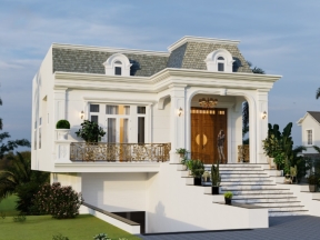 Mẫu revit biệt thự nhà chị Yến Bắc Giang có tầng hầm