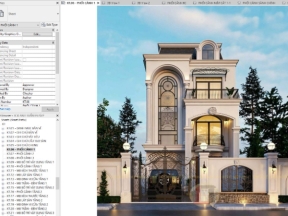 Mẫu revit biệt thự phong cách tân cổ điển siêu đẹp