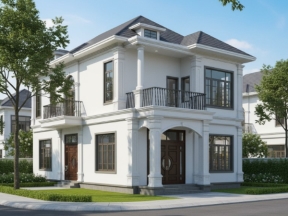 Mẫu revit nhà biệt thự 2 tầng mái nhật phong cách tân cổ điển 8x14m