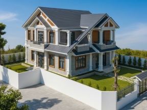 Mẫu revit nhà mái Thái 2 tầng kích thước 11x13m 
