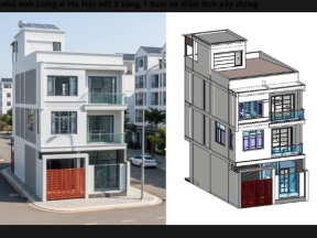 Mẫu revit nhà phố 3 tầng phong cách hiện đại (đầy đủ trình bày)