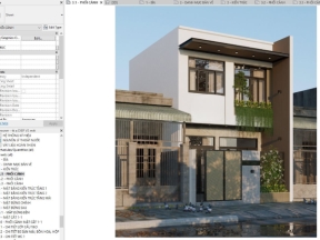 Mẫu revit nhà phố phong cách hiện đại