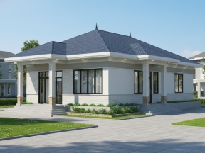Mẫu revit nhà vườn mái Nhật 1 tầng 10x15m