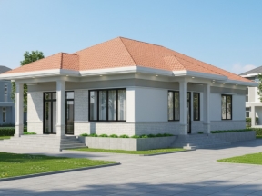 Mẫu revit nhà vườn mái Nhật 1 tầng 10x15m