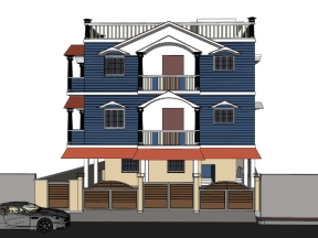 Mẫu sketchup biệt thự 3 tầng miễn phí mới nhất