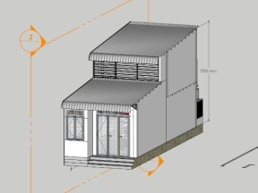 Mẫu sketchup mẫu nhà phố 2 tầng 4x10m