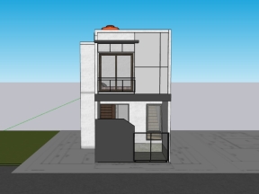 Mẫu sketchup nhà phố 2 tầng 4.2x11.5m