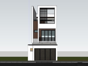 Mẫu sketchup việt nam mẫu nhà phố 3 tầng 6x14.5m sang trọng