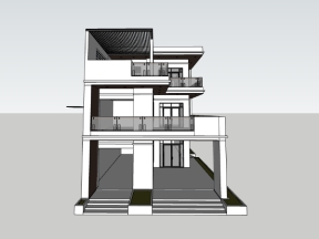 Mẫu skp nhà biệt thự 3 tầng 8.1x15.4m