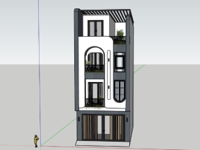Mẫu su nhà dân 4 tầng 7.4x12.7m hiện đại