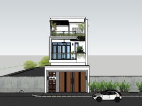 Mẫu su nhà phố 3 tầng 6x20m hiện đại