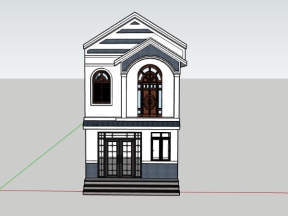 Mẫu su nhà phố mái thái 2 tầng 7x12m