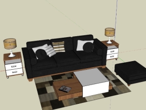    Mẫu thiết kế bàn ghế phòng khách sketchup