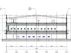 Mẫu thiết kế bản vẽ phòng cháy khu nhà xưởng 3 tầng kích thước 45x71m