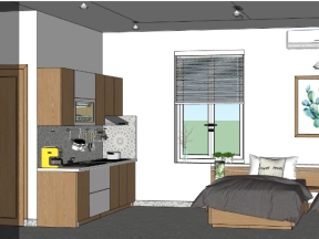 Mẫu thiết kế căn hộ mimi siêu xinh file sketchup