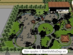 Mẫu thiết kế cảnh quan sân vườn bằng sketchup