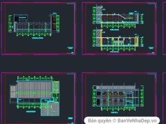 Mẫu thiết kế hội trường 2 tầng|trường mầm non file cad kích thước 9.9mx16.2m gồm hạng mục kiến trúc và kết cấu