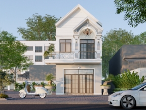 Mẫu thiết kế nhà mái thái kích thước 5.4x22.5m