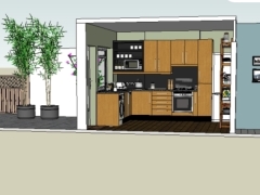 Mẫu thiết kế nội thất nhà bếp đẹp hiện đại bằng sketchup 2008
