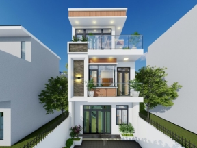 Mẫu thiết kế revit nhà phố 3 tầng 6x14m 