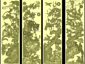 Mẫu tranh tùng cúc trúc mai cnc mới