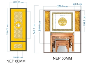 Mẫu vách ngăn phòng thờ file cad đẹp