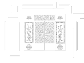 Mẫu vách thờ, cửa sắt lùa phòng thờ model sketchup+dxf chuẩn model cnc