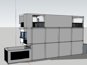 Miễn phí model sketchup nhà phố 3 tầng 4x15.5m