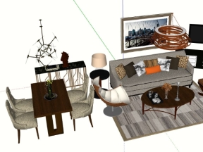 Miễn phí tải thiết kế nội thất phòng khách model sketchup