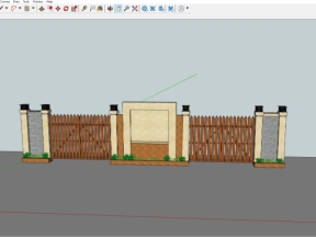 Model .skp 3d cổng và tường rào