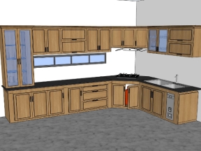 Model .skp bản vẽ nội thất phòng bếp