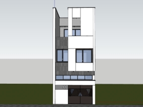 Model .skp mẫu nhà phố 3 tầng sang trọng 5x15m