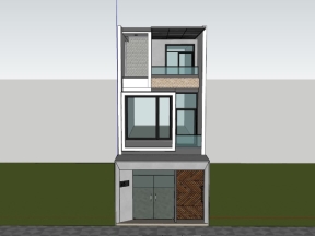 Model .skp mẫu nhà phố 3 tầng sang trọng 5x16.8m