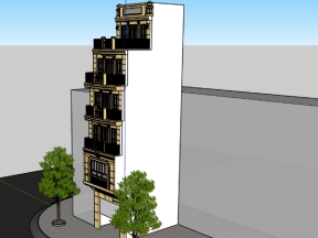 Model .skp mẫu nhà phố 5 tầng 1 tum 4.7x7.3m