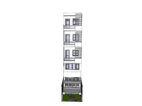Model .skp mẫu nhà phố 5 tầng 3.6x17.3m