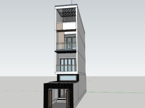 Model .skp nhà ở phố 4 tầng 3.5x16m