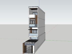 Model .skp nhà ở phố 4 tầng 3.5x26m