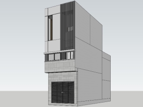 Model .skp nhà phố 3 tầng kích thước 3.5x11.2m