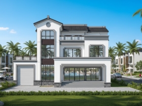 Model .skp villa nghỉ dưỡng 3 tầng 13x17m2