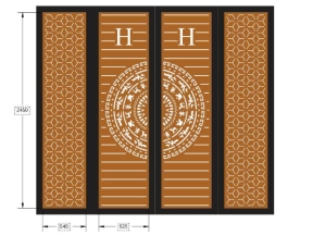 Model 2d cắt cnc cổng 4 cánh trống đồng đẹp