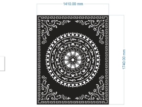 Model 2d cnc cổng 1 cánh trống đồng