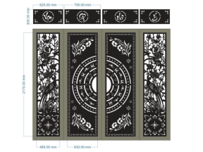 Model 2d cnc cổng 4 cánh vạn sự như ý đẹp