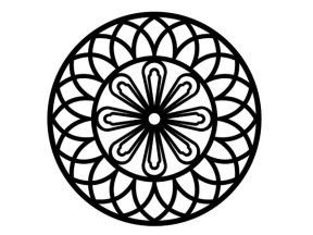 Model 2d cnc hoa văn mái kính tròn dxf