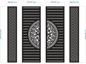 Model 2d cổng 4 cánh trống đồng bông tuyết cnc